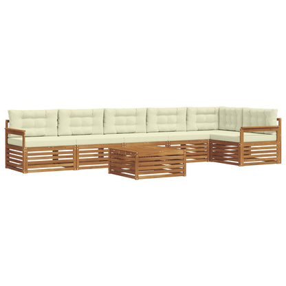 Set di divani da esterno con cuscino 7 pcs Naturale e Crema | homemem39