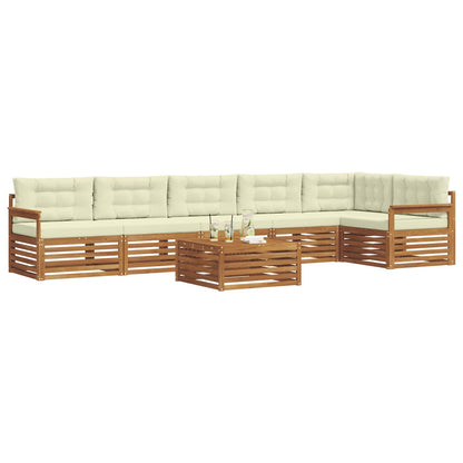 Set di divani da esterno con cuscino 7 pcs Naturale e Crema | homemem39