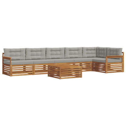 Set di divani da esterno 7 pcs Grigio Naturale e Chiaro | homemem39