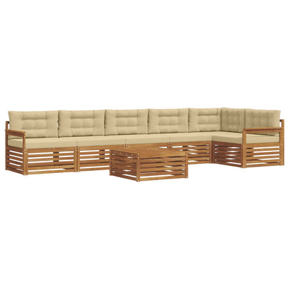 Set di divani da esterno con cuscino 7 pcs Naturale e Beige | homemem39