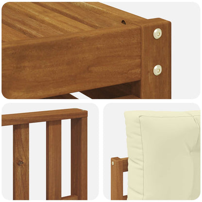 Set di divani da esterno con cuscino 7 pcs Naturale e Crema | homemem39