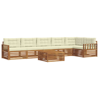 Set di divani da esterno con cuscino 7 pcs Naturale e Crema | homemem39