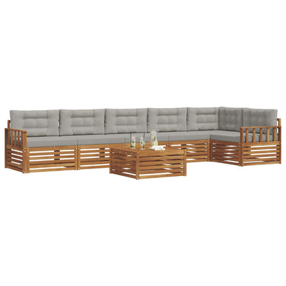 Set di divani da esterno 7 pcs Grigio Naturale e Chiaro | homemem39