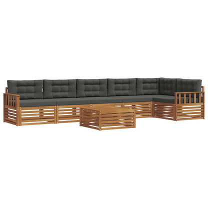 Set di divani da esterno con cuscino 7 pcs Naturale e Antracite