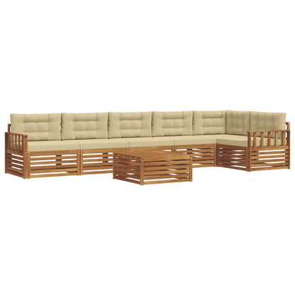 Set di divani da esterno con cuscino 7 pcs Naturale e Beige