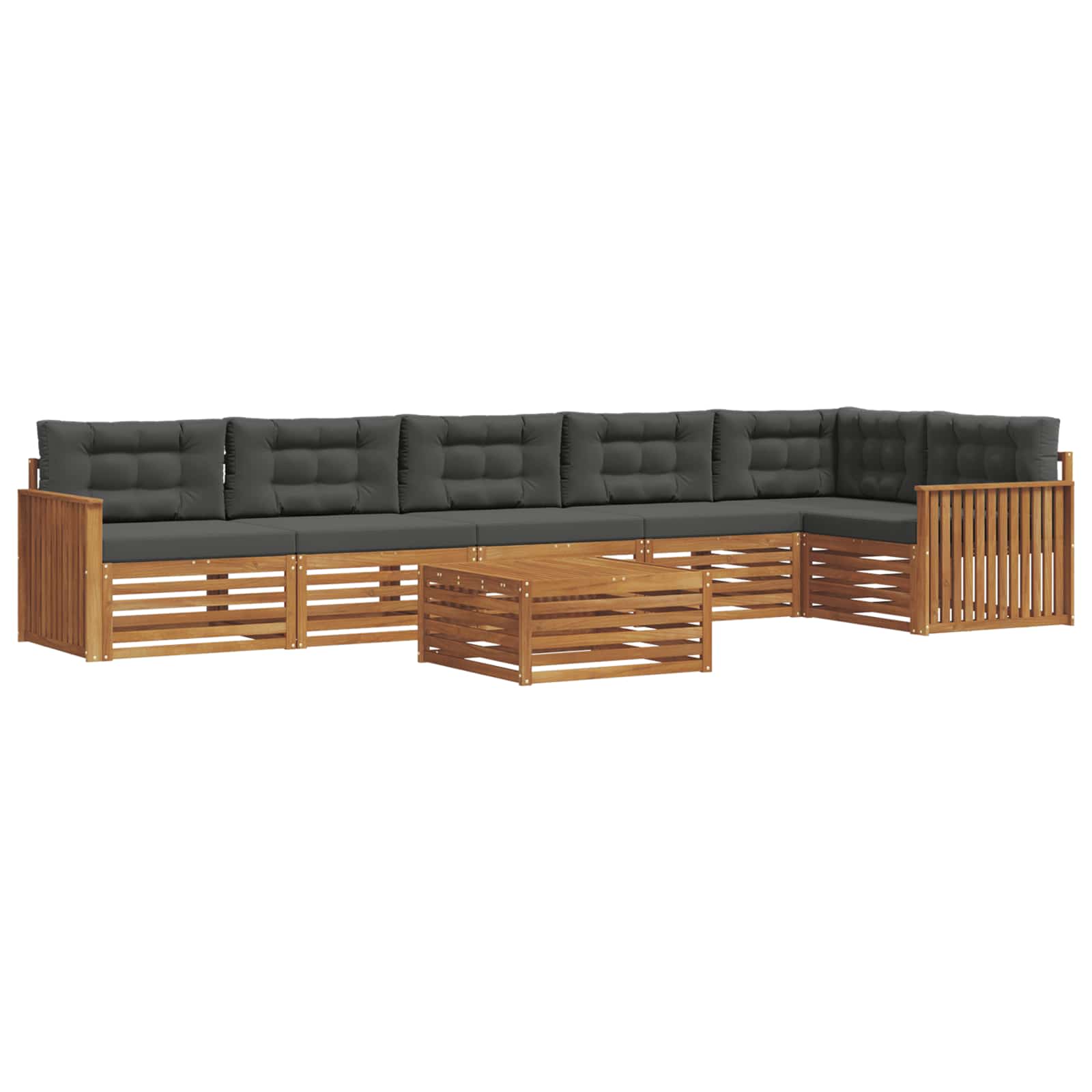 Set di divani da esterno con cuscino 7 pcs Naturale e Antracite | homemem39