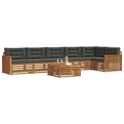 Set di divani da esterno con cuscino 7 pcs Naturale e Antracite | homemem39