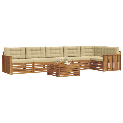 Set di divani da esterno con cuscino 7 pcs Naturale e Beige