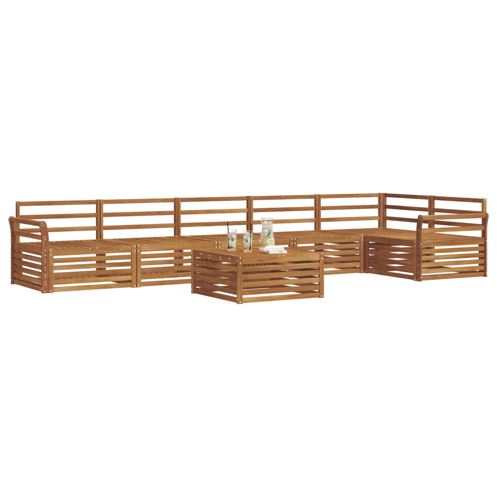 Set di divani da esterno 7 pcs Naturale | homemem39