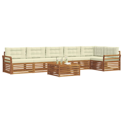 Set di divani da esterno con cuscino 7 pcs Naturale e Crema | homemem39