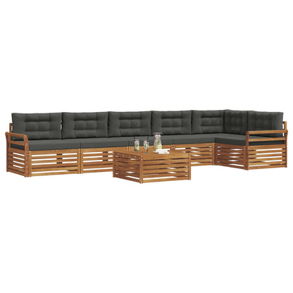 Set di divani da esterno con cuscino 7 pcs Naturale e Antracite | homemem39