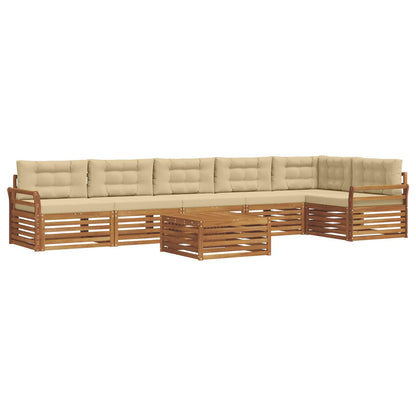 Set di divani da esterno con cuscino 7 pcs Naturale e Beige | homemem39
