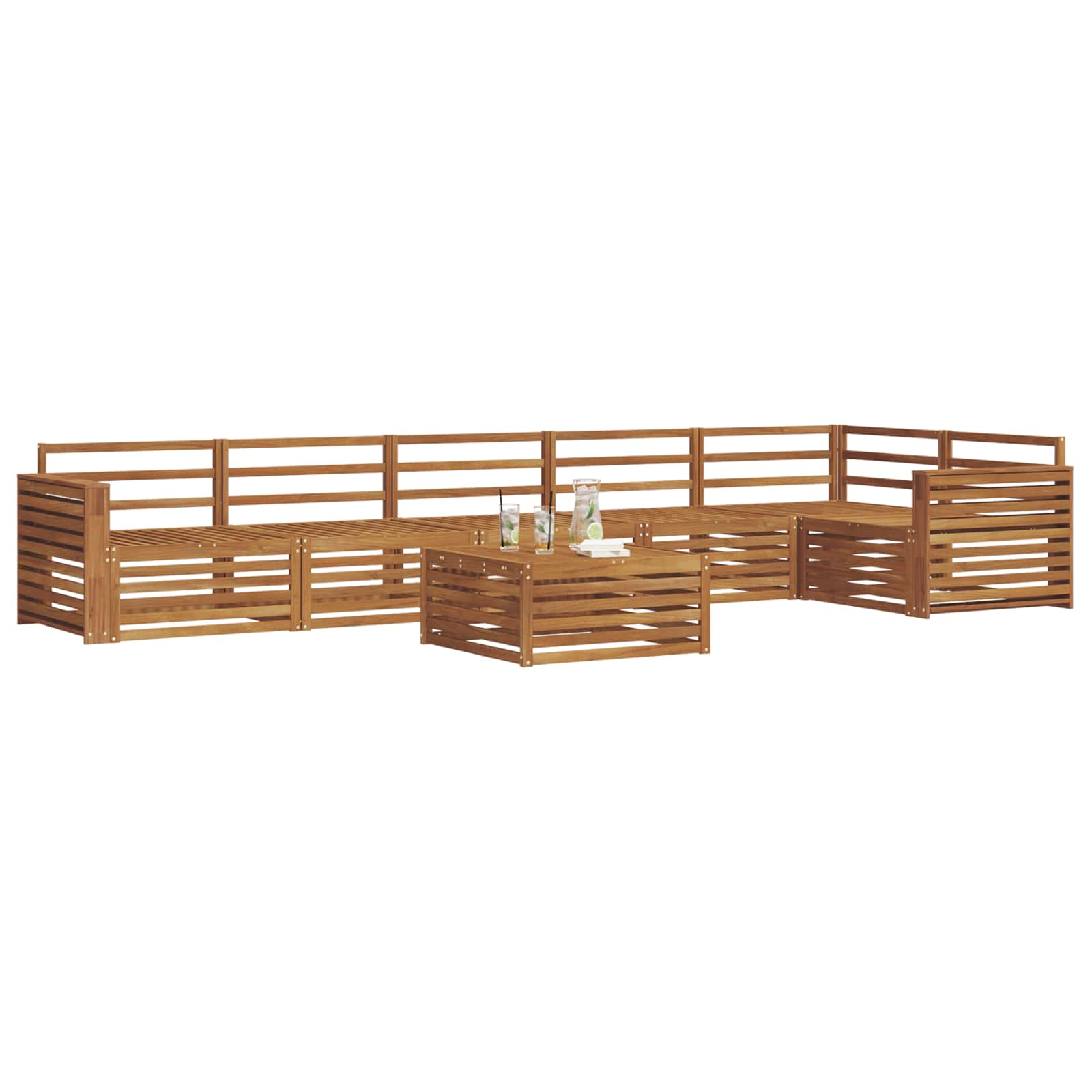 Set di divani da esterno 7 pcs Naturale | homemem39