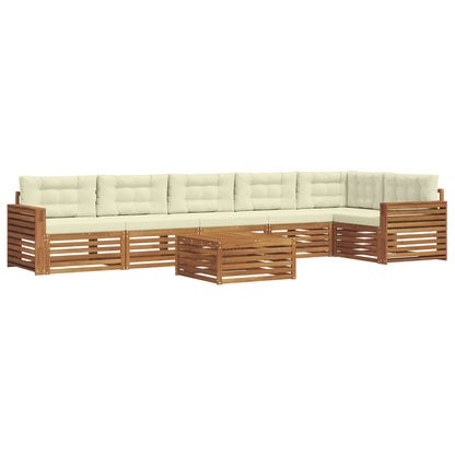 Set di divani da esterno con cuscino 7 pcs Naturale e Crema