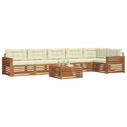 Set di divani da esterno con cuscino 7 pcs Naturale e Crema | homemem39