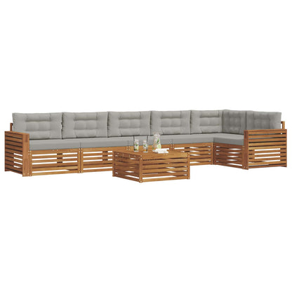 Set di divani da esterno 7 pcs Grigio Naturale e Chiaro | homemem39