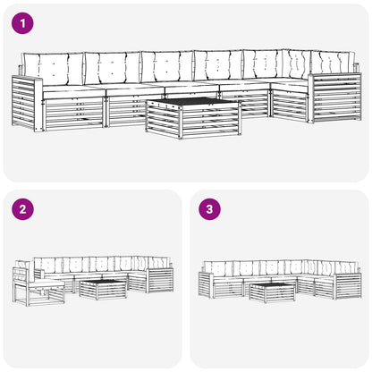 Set di divani da esterno 7 pcs Grigio Naturale e Chiaro | homemem39