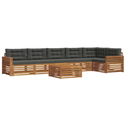 Set di divani da esterno con cuscino 7 pcs Naturale e Antracite | homemem39