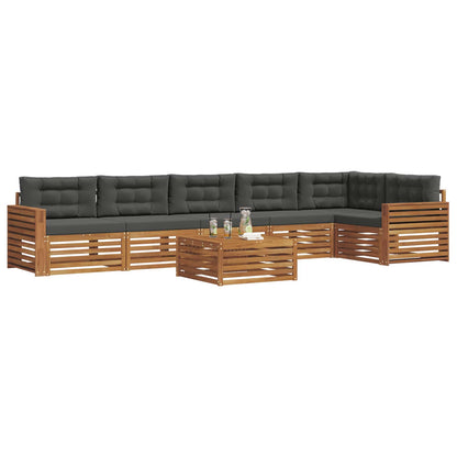Set di divani da esterno con cuscino 7 pcs Naturale e Antracite | homemem39