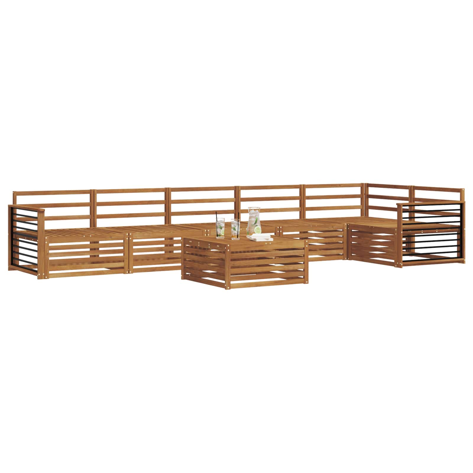 Set di divani da esterno 7 pcs Naturale | homemem39