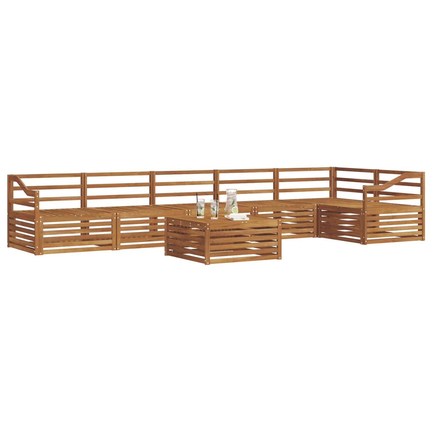 Set di divani da esterno 7 pcs Naturale | homemem39