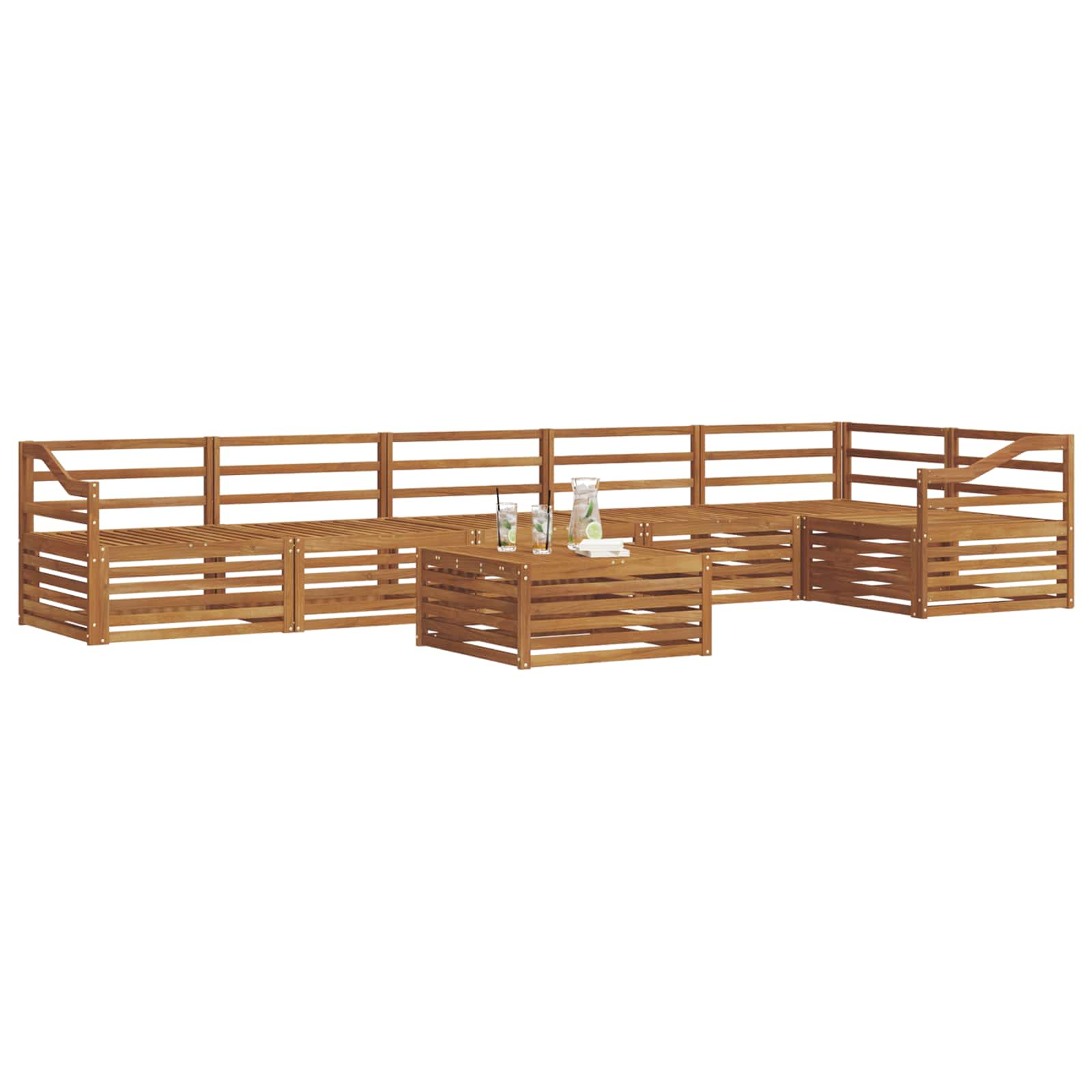 Set di divani da esterno 7 pcs Naturale | homemem39