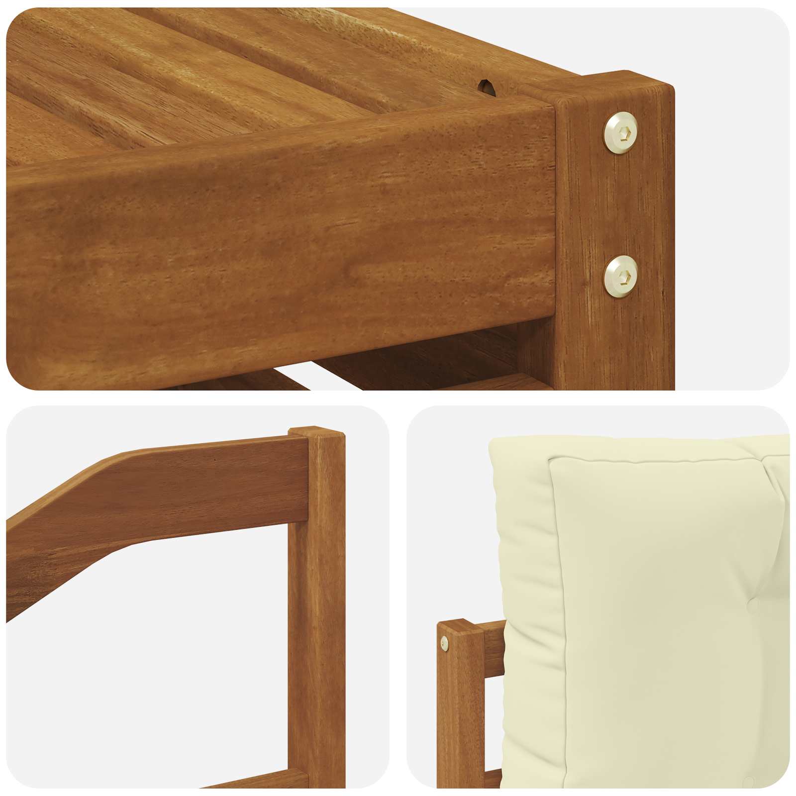 Set di divani da esterno con cuscino 7 pcs Naturale e Crema | homemem39