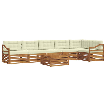 Set di divani da esterno con cuscino 7 pcs Naturale e Crema | homemem39