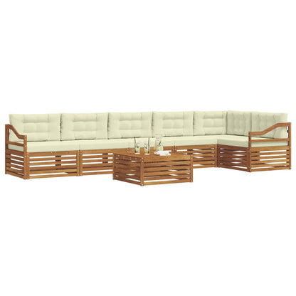 Set di divani da esterno con cuscino 7 pcs Naturale e Crema | homemem39