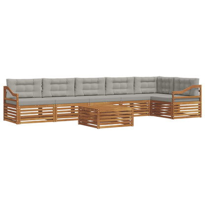Set di divani da esterno 7 pcs Grigio Naturale e Chiaro | homemem39