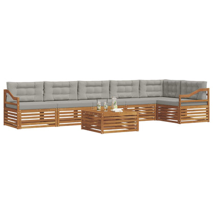 Set di divani da esterno 7 pcs Grigio Naturale e Chiaro | homemem39