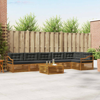 Set di divani da esterno con cuscino 7 pcs Naturale e Antracite
