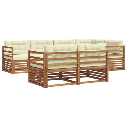 Set di divani da esterno con cuscino 7 pcs Naturale e Crema | homemem39