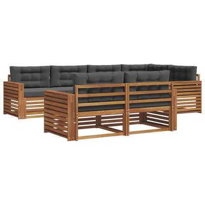 Set di divani da esterno con cuscino 7 pcs Naturale e Antracite | homemem39