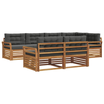 Set di divani da esterno con cuscino 7 pcs Naturale e Antracite | homemem39