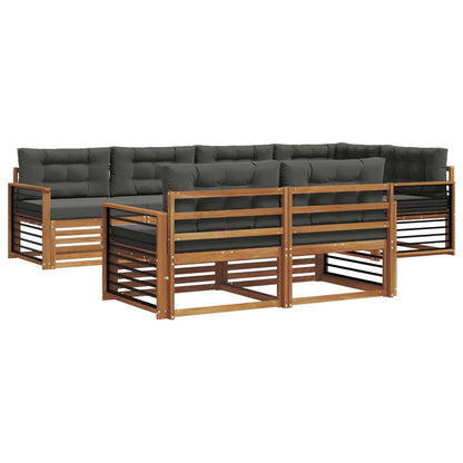 Set di divani da esterno con cuscino 7 pcs Naturale e Antracite