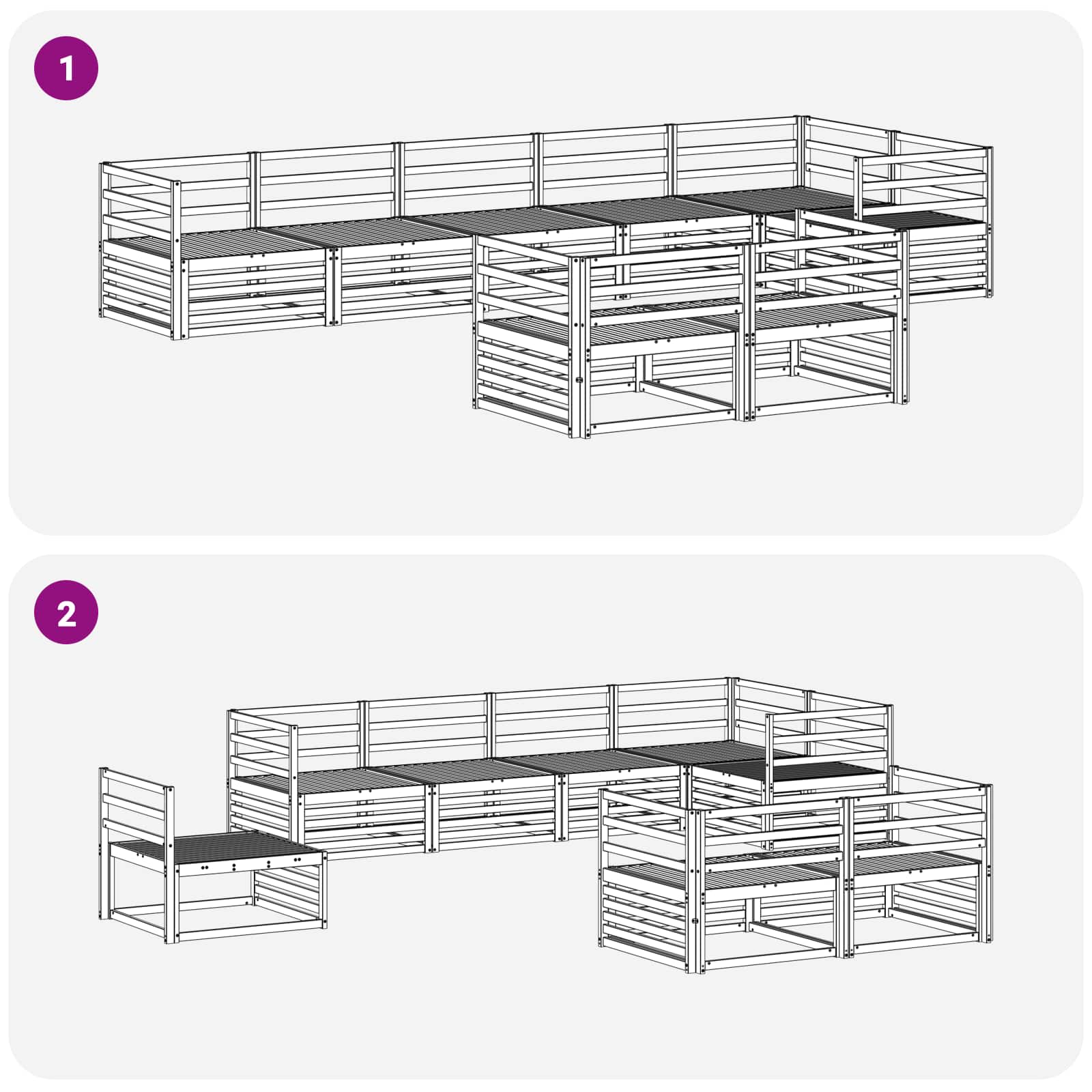 Set di divani da esterno 8 pcs Naturale | homemem39