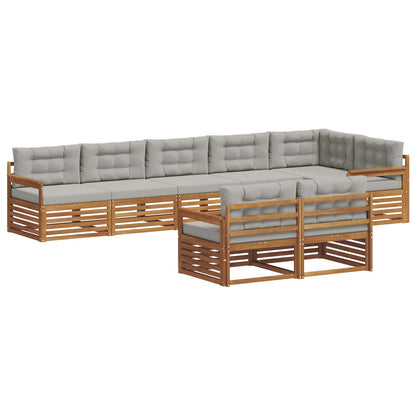 Set di divani da esterno 8 pcs Grigio Naturale e Chiaro | homemem39