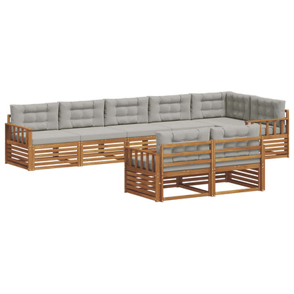 Set di divani da esterno 8 pcs Grigio Naturale e Chiaro | homemem39