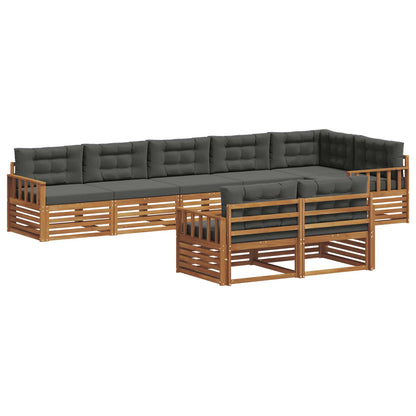 Set di divani da esterno con cuscino 8 pcs Naturale e Antracite