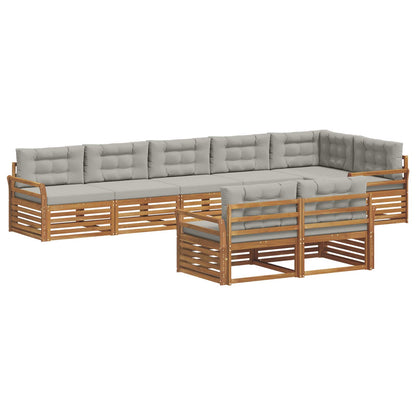 Set di divani da esterno 8 pcs Grigio Naturale e Chiaro | homemem39