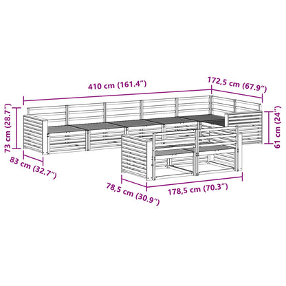 Set di divani da esterno 8 pcs Naturale | homemem39
