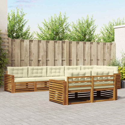 Set di divani da esterno con cuscino 8 pcs Naturale e Crema