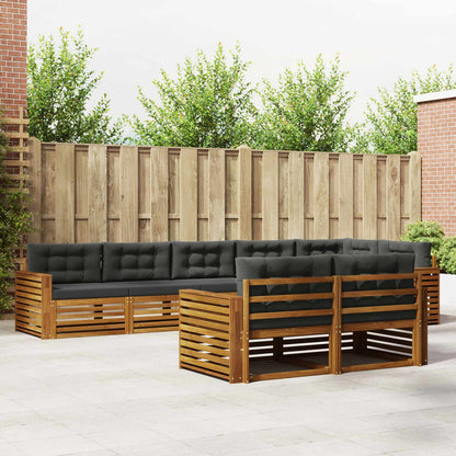 Set di divani da esterno con cuscino 8 pcs Naturale e Antracite