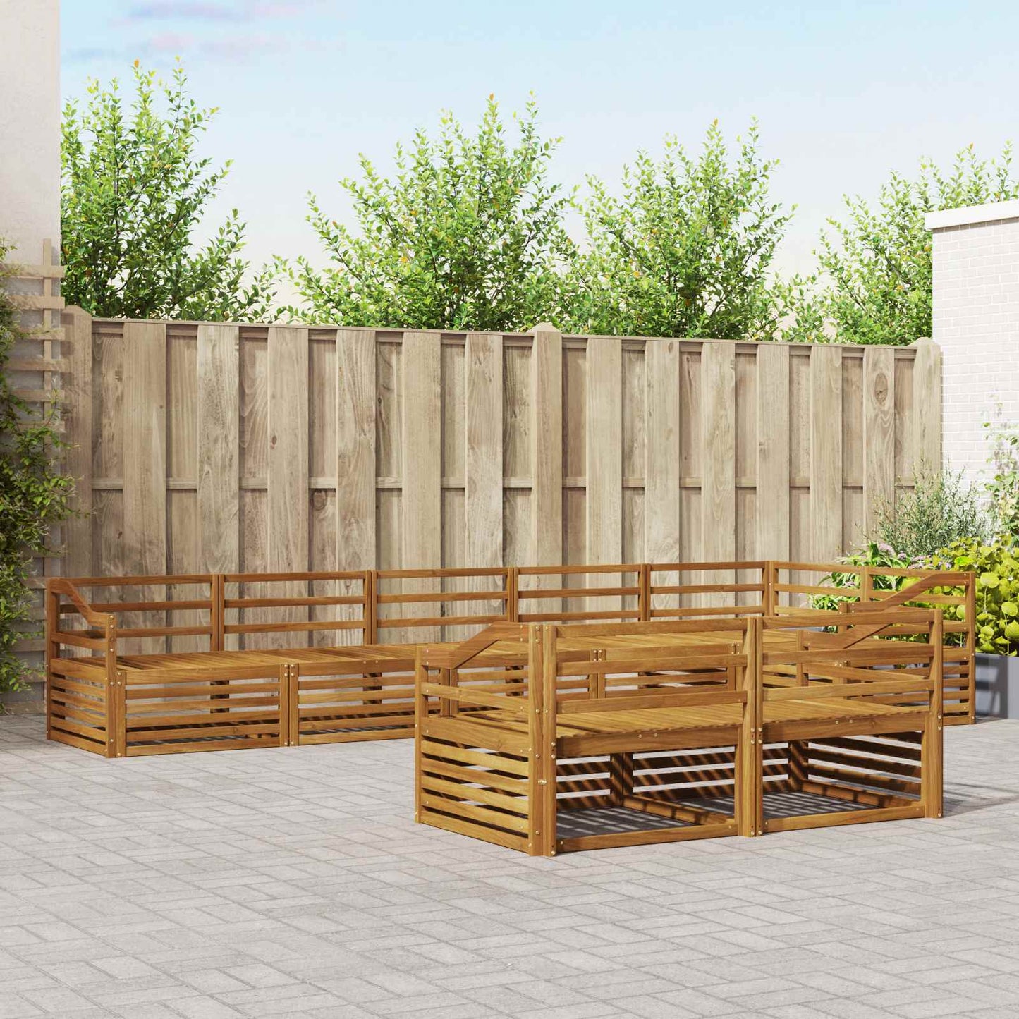 Set di divani da esterno 8 pcs Naturale