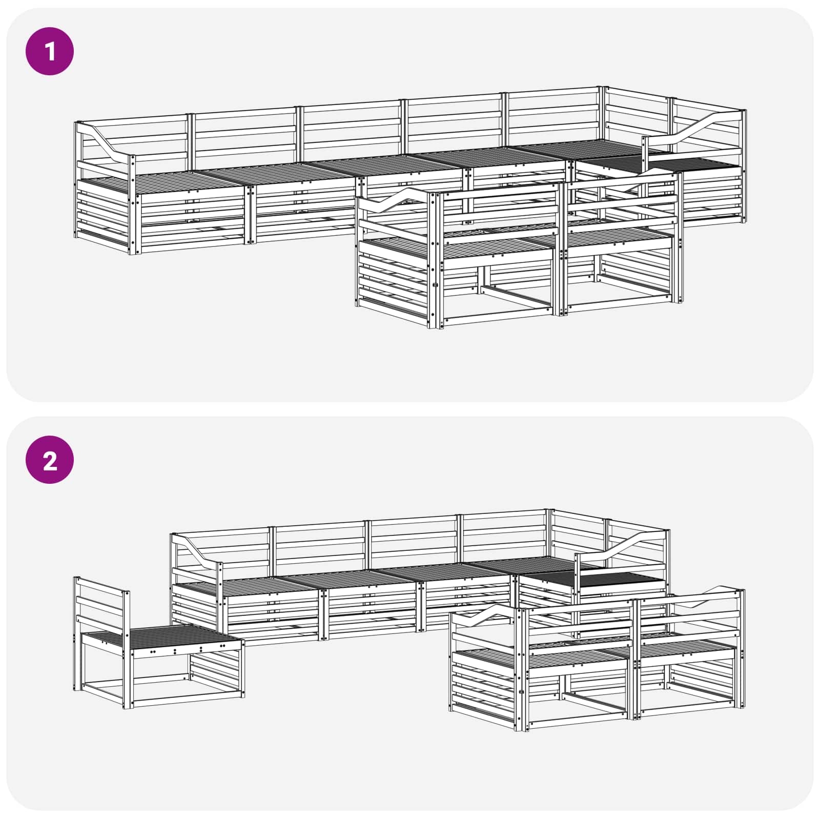Set di divani da esterno 8 pcs Naturale | homemem39