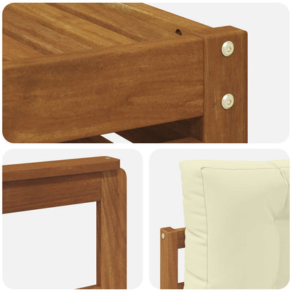 Set di divani da esterno con cuscino 9 pcs Naturale e Crema | homemem39