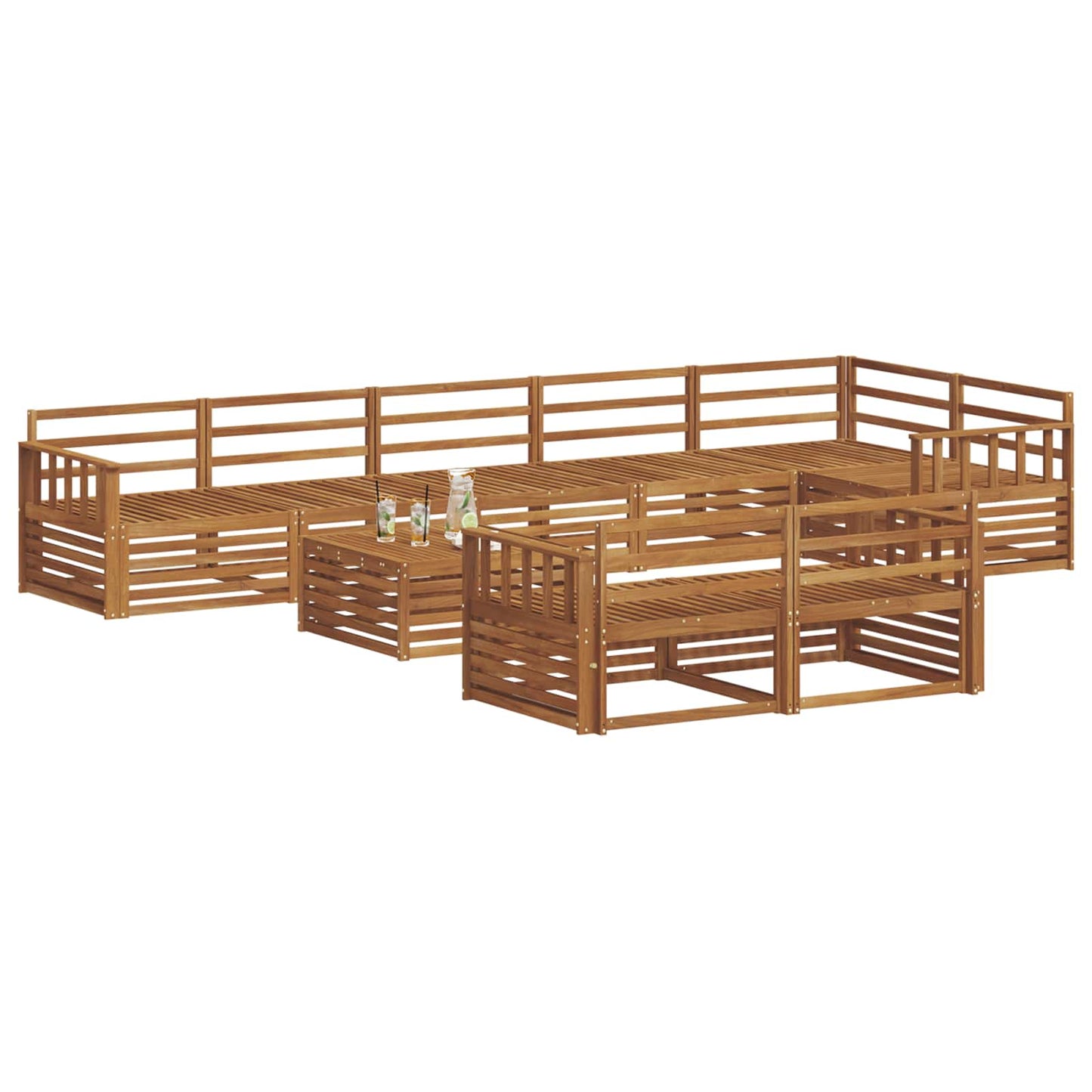 Set di divani da esterno 9 pcs Naturale