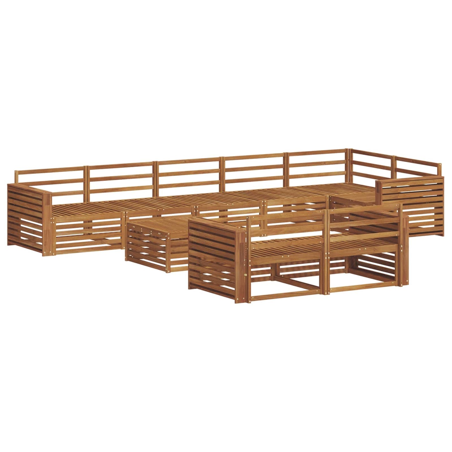 Set di divani da esterno 9 pcs Naturale