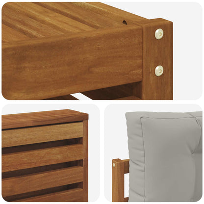 Set di divani da esterno 9 pcs Grigio Naturale e Chiaro | homemem39